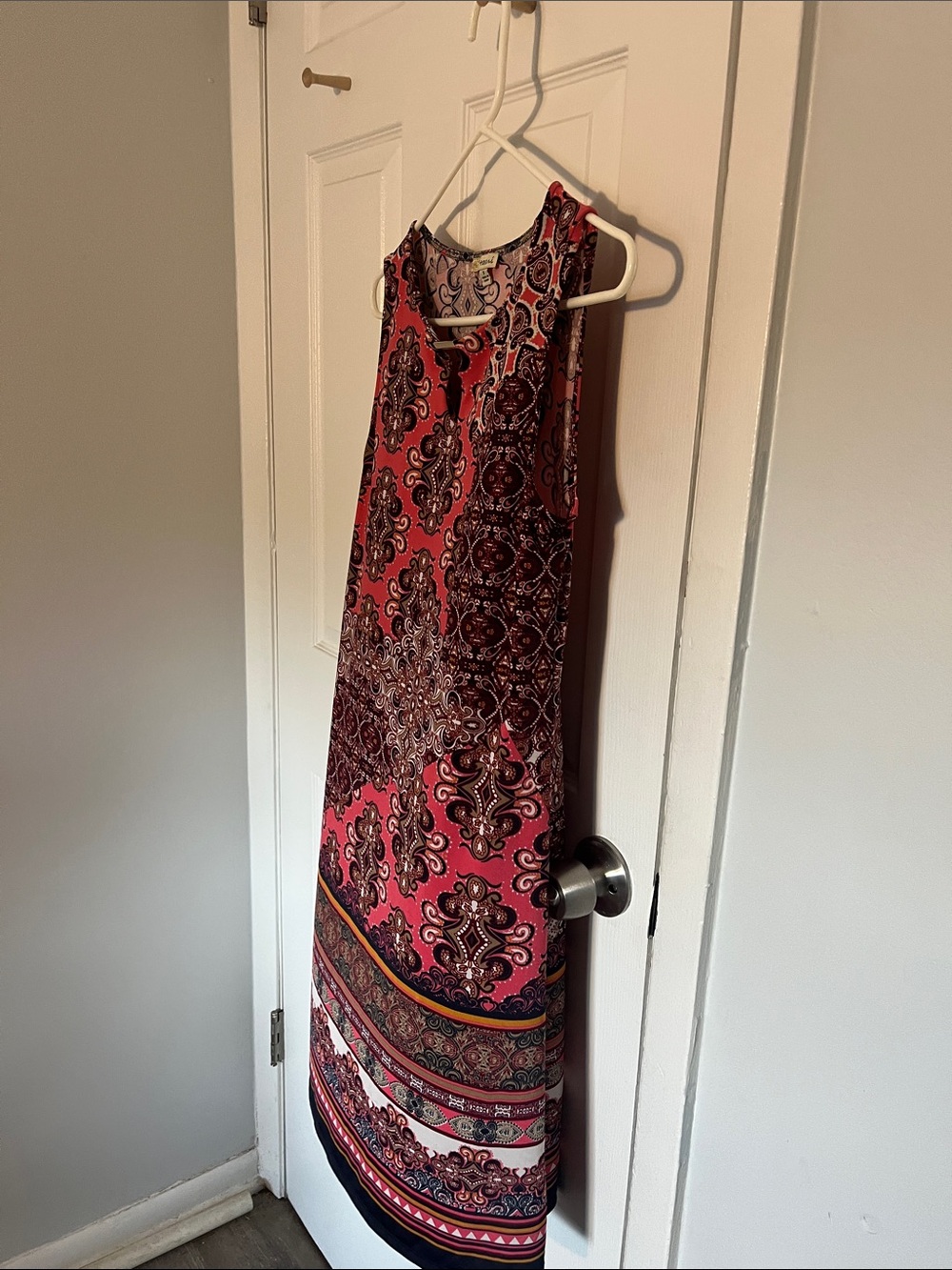 Haani Pink Paisley Border-Print Mid Dress size s